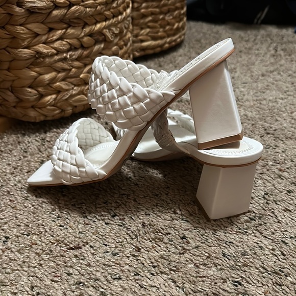 BAMBOO White Braided Heels - Picture 3 of 4